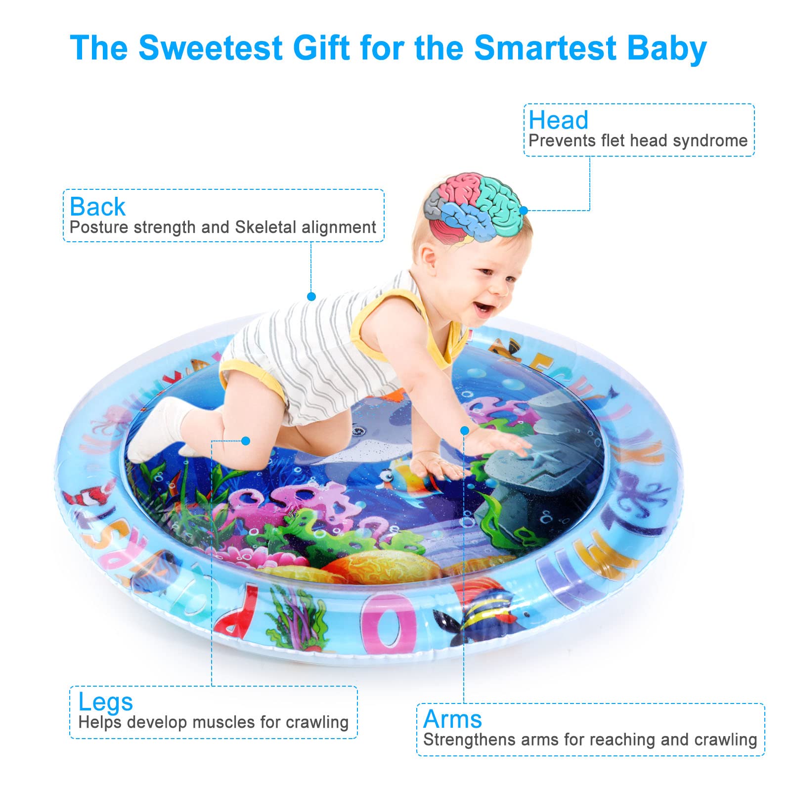Baby Water Mat Inflatable Cushion Infant Toddler Water Play Mat Toys